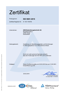 ISO-Zertifikat deutsch